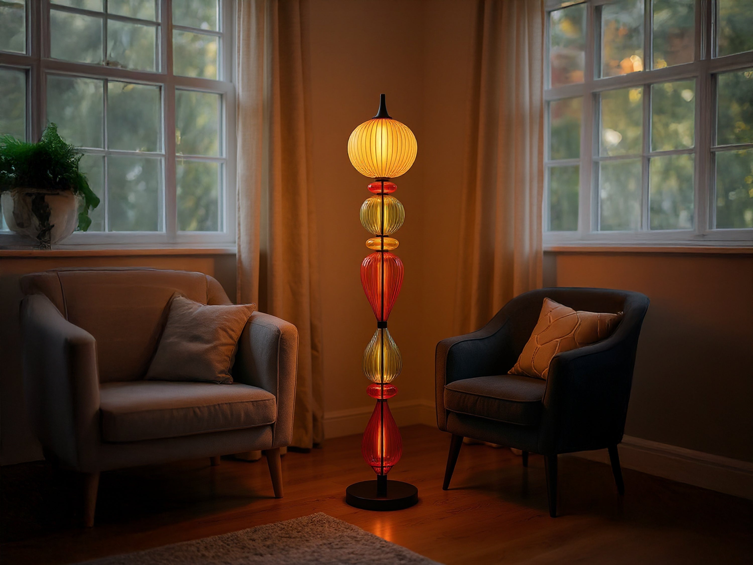 Handmade Glass Floor Lamp